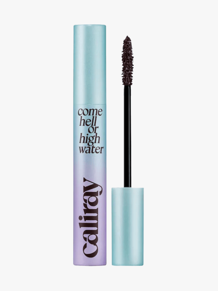 Caliray Come Hell or High Water Volumizing Tubing Mascara in branded component on a light gray background